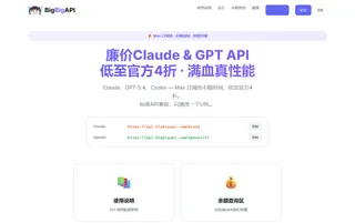BigBigAPI 早期官网：模型接入地址、使用说明与余额查询入口
